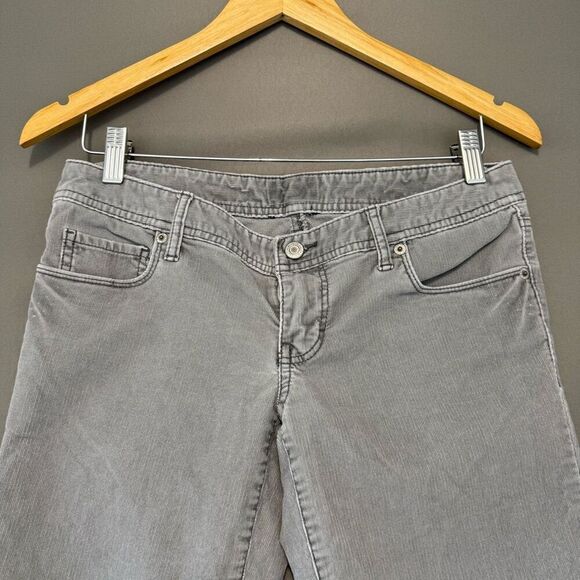 American Eagle Women’s Grey Corduroy Pants Low Rise Size 4 Cotton Blend Casual - Picture 2 of 9
